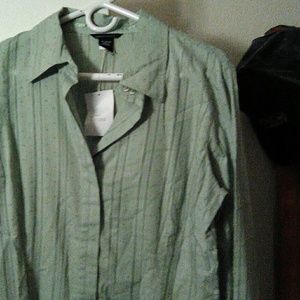 Green button down shirt